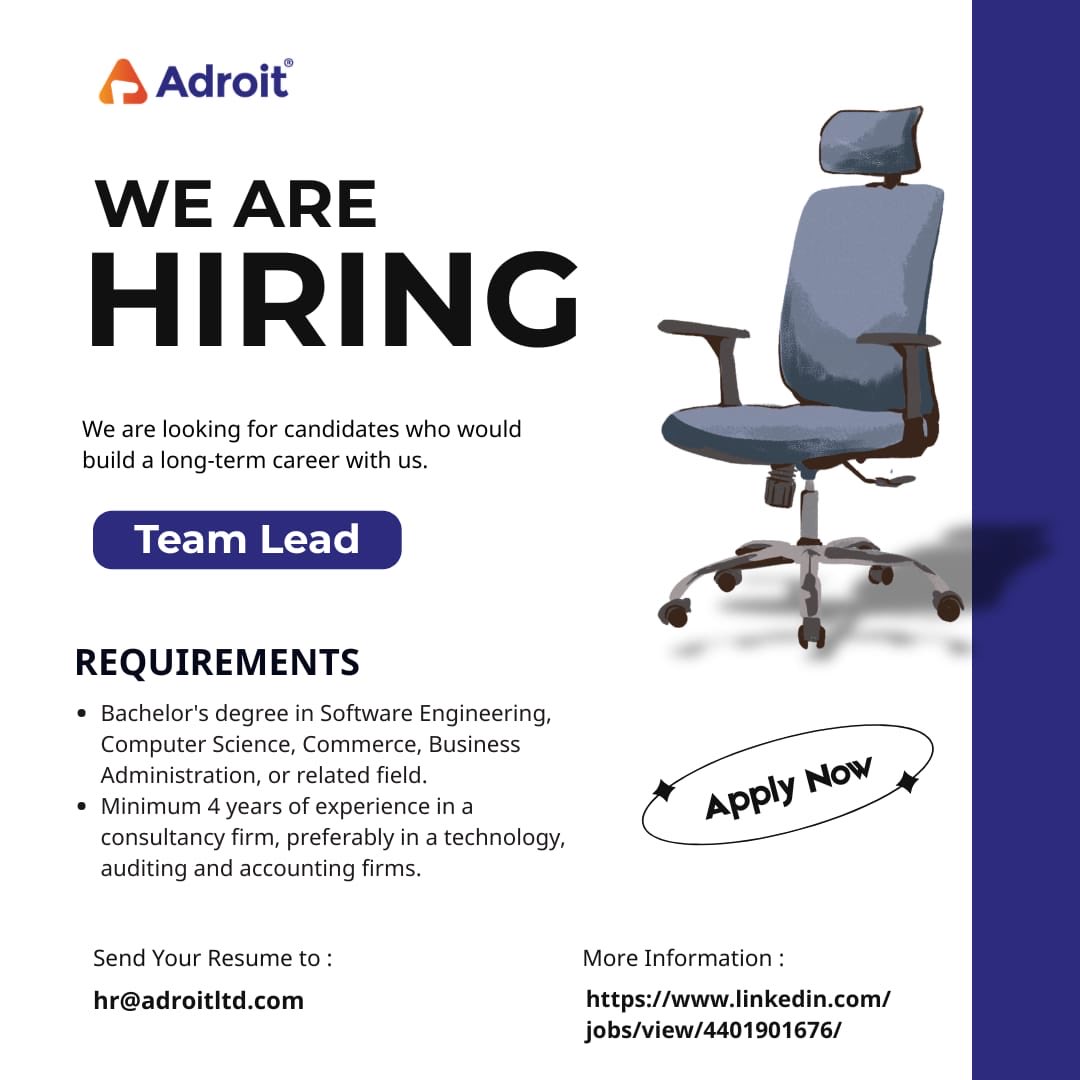 We are hiring for the position of Team Lead
#teamlead #hiring #job #JobSearch #managerjobs