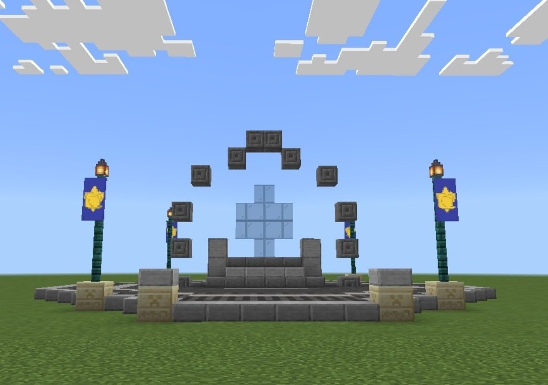 GuardiaSirLucas's tweet image. #Minecraft #AQ3D Battleon portal build, maybe I work on the flying stones (Runes) again