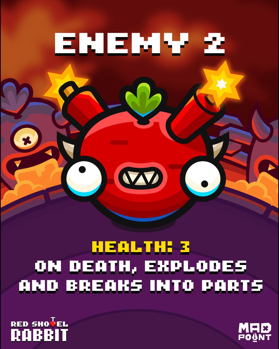 point_mad's tweet photo. 🥕Hi. Enjoy!
Location: Inferno
Enemies:
1) Basic - deals damage on contact with the player
2) Explosive Head - explodes and breaks into parts

https://t.co/C7OeSwDulv 

#indiegames #mobilegames #gamedev #games #indie #mobiledev #games #game #indiedev #indie #HyperCasual #devil https://t.co/0UeF2kTPzp