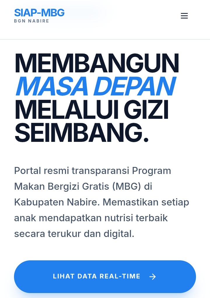 KerjaHasil_id's tweet image. Portal digital karya anak-anak Papua menjadi terobosan baru dalam membuka transparansi pelaksanaan Program MBG di Kabupaten Nabire, Papua Tengah. #siapmbg #mbg #sppg #bgn #prabowogibran

Portal Digital Karya Anak Papua Buka Transparansi Program MBG di Nabire