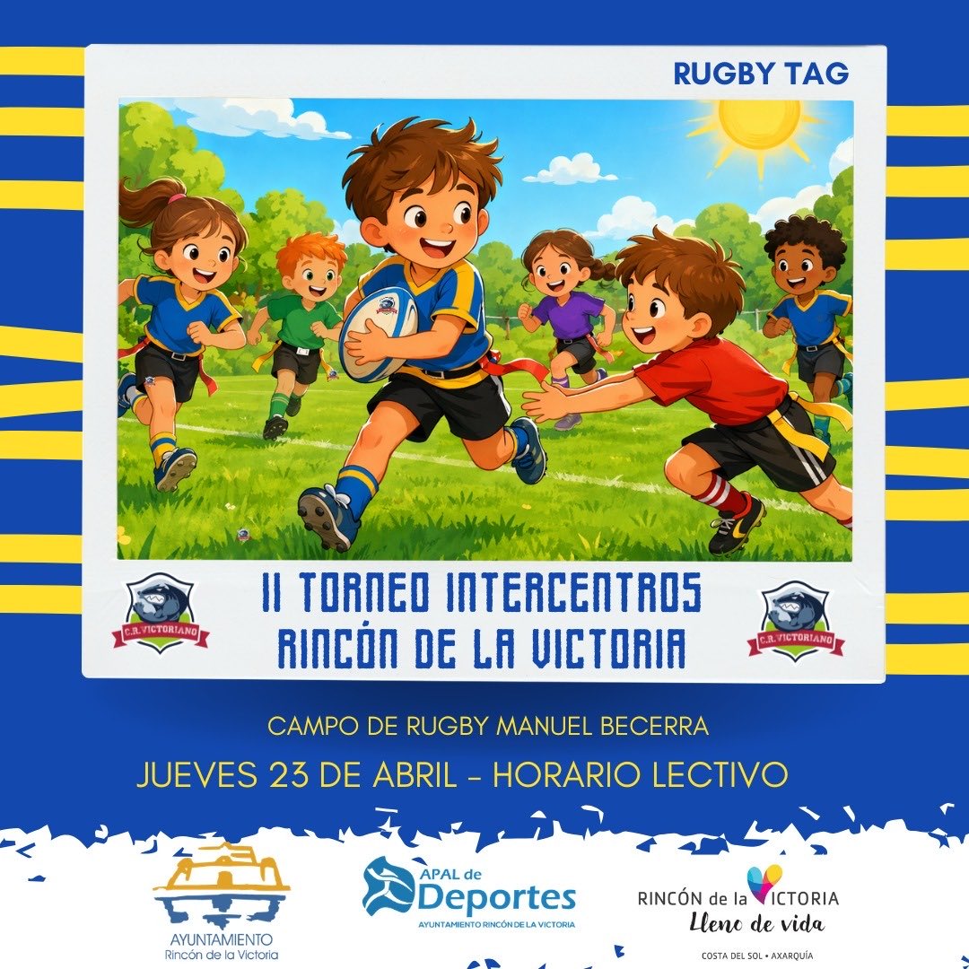 aytorincon's tweet image. 🏉 250 alumnos de 1º de ESO participarán en la II edición del Torneo Intercentros de Rugby en Rincón de la Victoria. 

@deportesrinconv #RincónDeLaVictoria #Deportes #Educación #TorneoInterceptosRugby #torneo #rugby