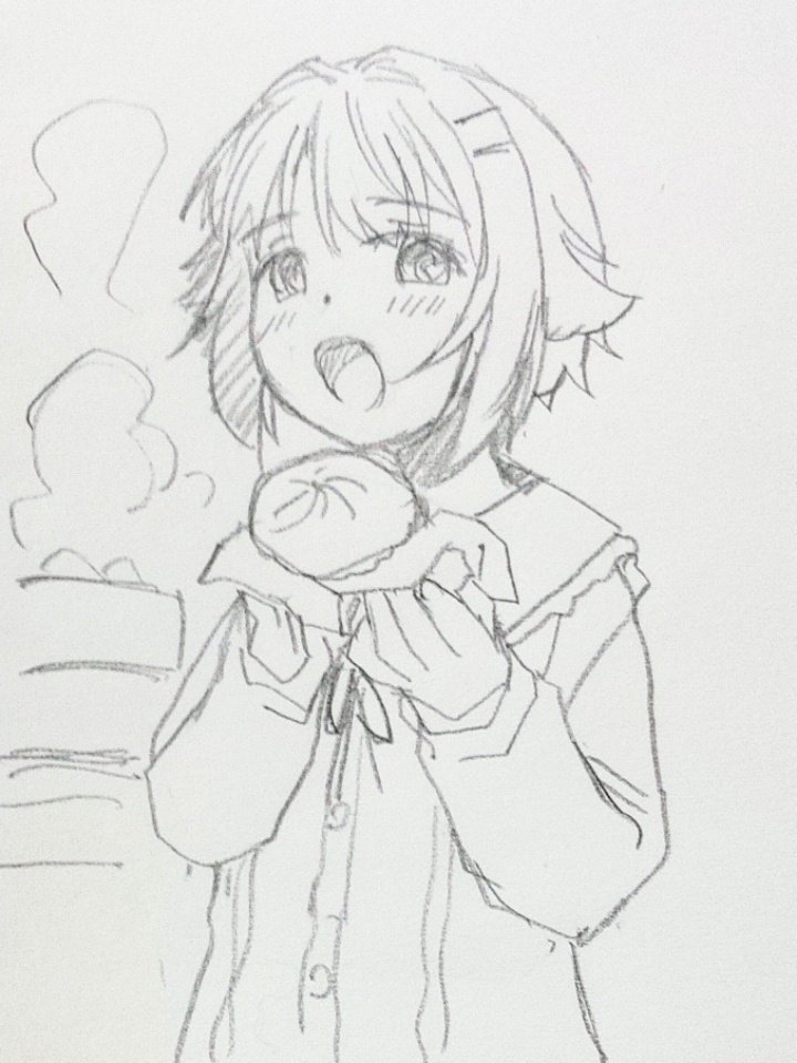 夕方らくがき幸子
夕ごはんまでまだ時間あるので肉まんで小腹を満たしてしのぎま 