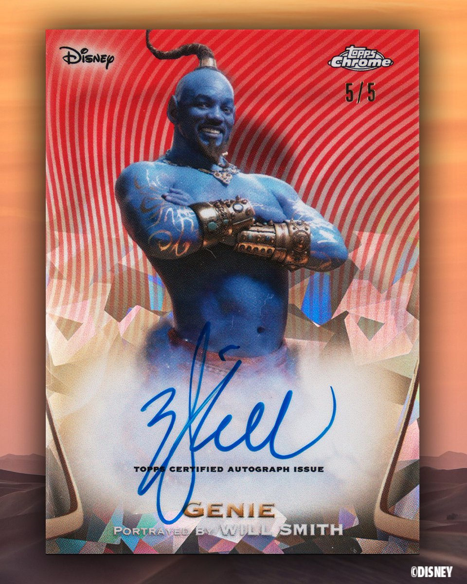 ウィル・スミスが 『2025 Topps Chrome Disney』の ジーニーのカードに