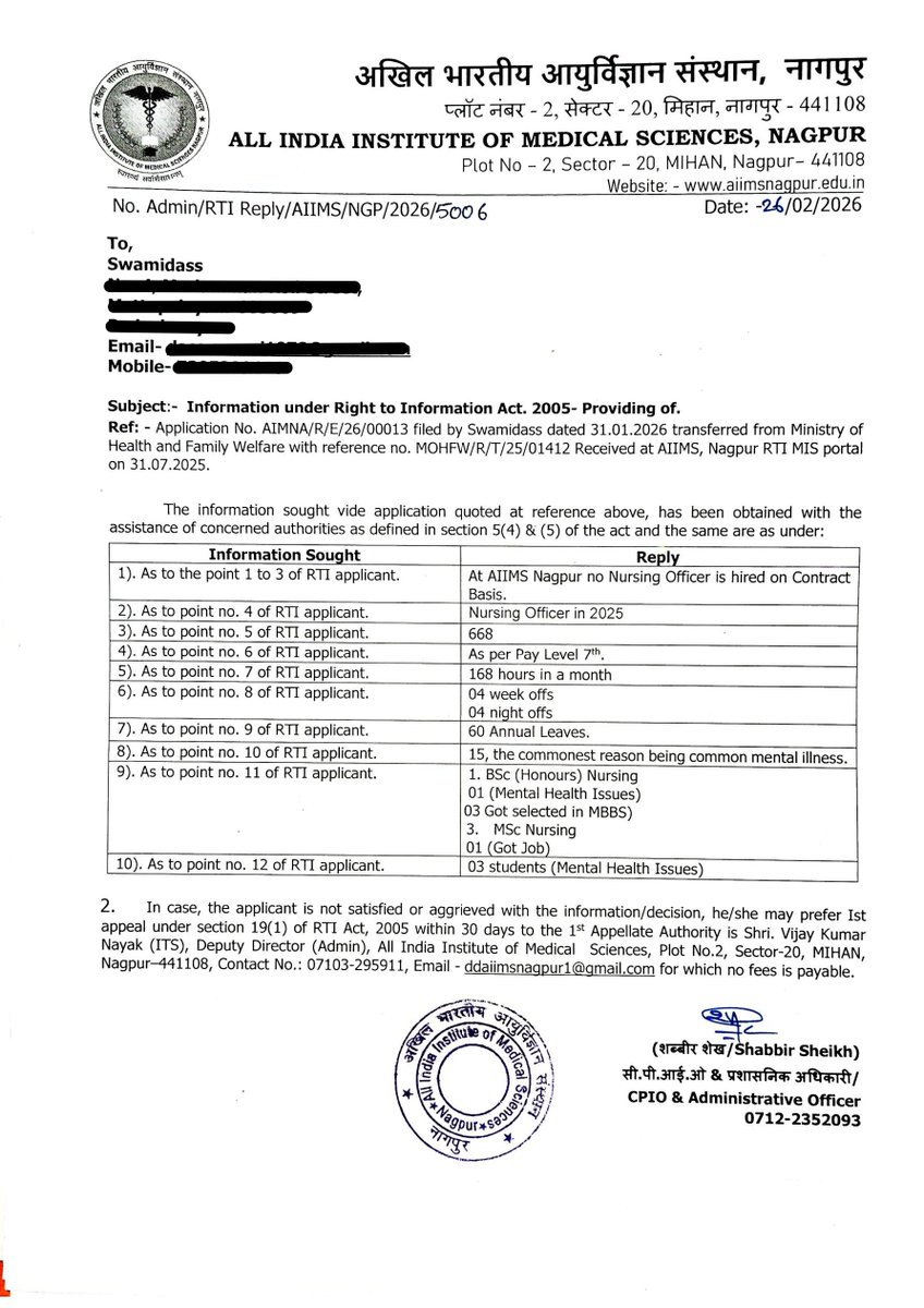 jsdass1978's tweet photo. So called National level reputed Medical colleges such as AIIMS, PGIMER & JIPMER preach a lot to the world but never practice anything on their own. They break residency scheme guidelines 1992 that was issued by Ministry of Health in 1992 as if they are above parliament and squeeze trainee doctors illegally 24-72 hours at a stretch till their mental & physical health collapses. 

They intentionally do not maintain duty hours & week of data of PG medical students so that they can be crushed inhumanely illegally beyond their physical and mental capacity

Refer below two RTI responses. A question arises in everyone’s mind

These central government colleges hire all nursing officers on permanent role as and when required. (no nursing officers is on contract ) But why not MBBS & PG medical graduates?

What’s the hell this use and throw Non-academic JR & Non- academic SR scam?

Why not duty doctor / medical officer & regular senior residents? Why are they hired only on 6 months to one year contract only???

Do our MBBS & PG medical children deserve only for overcrowded walk in to get this contract labour non-academic JR& SR posts?

Why our meritorious children must be used only as tissue papers till next batch join?
Why senior doctors of these prestigious Institutes are silent on this?

Shame on all AIIMS, PGI & JIPMER. Backstabbers of their own community

STOP BLAMING THE GOVERNMENT FOR UNEMPLOYMENT OF DOCTORS. GOVERNMENT NEVER CITED FUND CRUNCH FOR RECRUITMENT OF PERMAMNENT DOCTORS

IT IS THESE TOXIC SENIOR DOCTORS IN THE MANAGEMENT THAT WANT TO RUN THE HOSPITAL USING PG STUDNETS WITHOUT HIRING MBBS & PG STUDENTS ON PERMANENT ROLE
