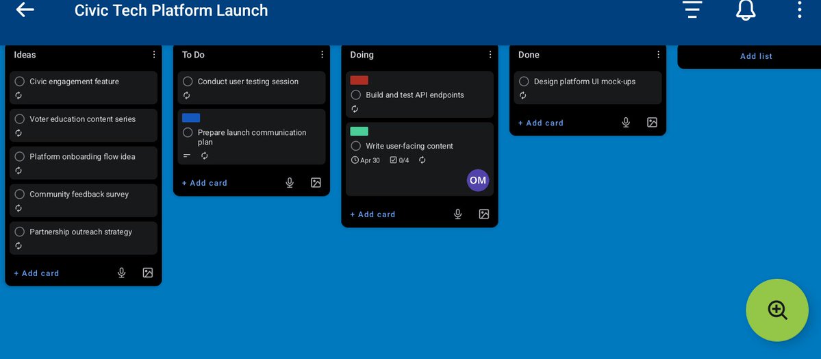 nellyokoro's tweet image. Day 1 task as a VA — and I built something real.
Client was drowning in content chaos. My solution? A system.
→ Ideas → To Do → Doing → Done
Labels. Deadlines. Checklists. Nothing falls through the cracks. 
#projectmanagement
#VirtualAssistant #Trello #ProductivityTools