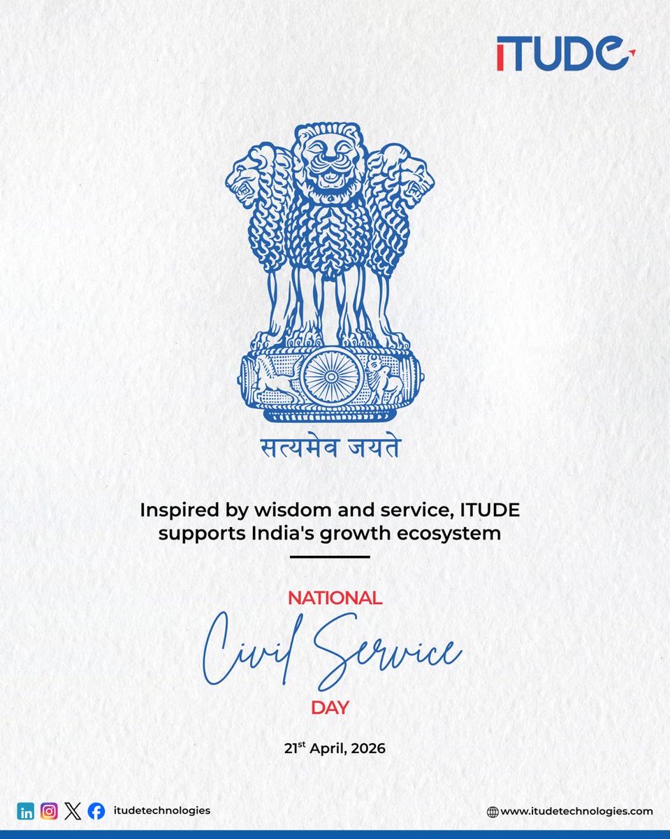 Itudetech's tweet image. Honouring the dedication that drives India forward 🇮🇳 Supporting nation-building through smart technology solutions.
#CivilServiceDay #DigitalIndia #TechForGood #NationBuilding #Innovation