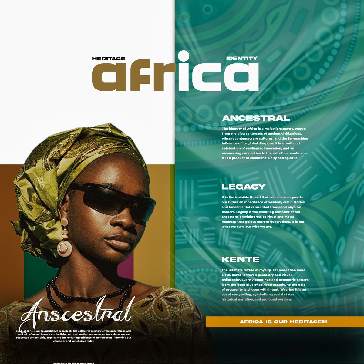 Mistaneche88's tweet photo. Ancestral roots. Modern crown. 🔥
Kente wisdom meets bold African identity.
Proudly Nigerian designer.
Brands &amp; creatives  let’s collaborate. DM open.
#GraphicDesign #Kente #AfricanHeritage #AfricanDesign https://t.co/qrrhypTyCb