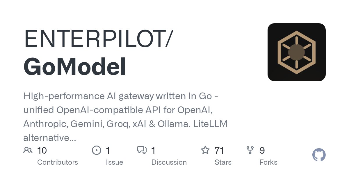 Archange_Shadow's tweet image. 🚨 BREAKING: #BreakingNews GoModel – open-source AI gateway in Go by solo founder Jakub in Warsaw. Sits between apps &amp;amp; providers like OpenAI, Anthropic; 44x lighter than LiteLLM. Authenticates, resolves aliases, applies workflows, routes via OpenAI-compatible API.#Poland #...