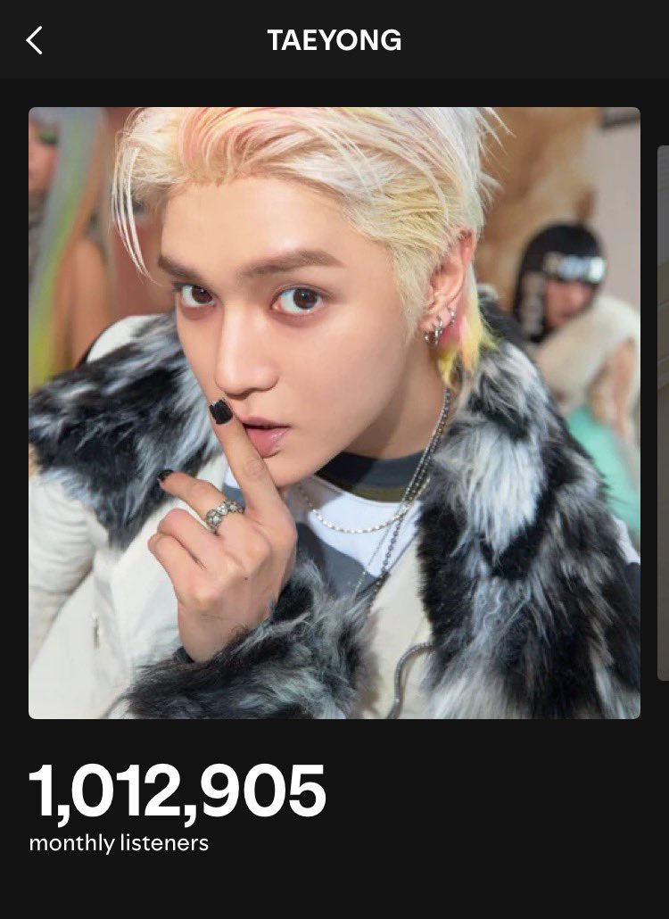 #TAEYONG has reached 1M Monthly Listeners on Spotify. Congrats 👏🏻

everyone never forget Rock Solid 🎸😎

#ทยงพือสตรีม
#TAEYONGxPAAK_RockSolid