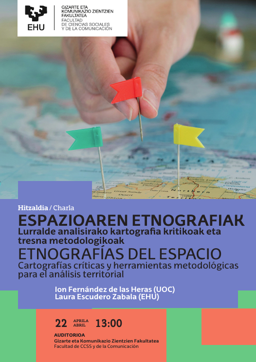 Ankulegi's tweet photo. Etnografías del espacio: cartografías críticas y herramientas metodológicas para el análisis territorial
📷 Apirilak 22, asteazkena, 13:00
📷 Leioa | Gizarte eta Komunikazio Zientzien Fakultatea / Facultad de CCSS y de la Comunicación @UPV/EHU | Auditorioa https://t.co/3EmU4J6yvZ