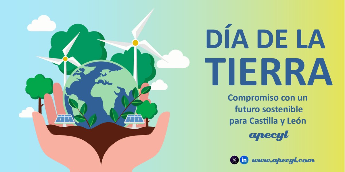 apecyl's tweet photo. 🌍 Hoy, 22 de abril, celebramos el Día de la Tierra reafirmando nuestro compromiso con un desarrollo sostenible.

Desde @apecyl impulsamos desde hace más de dos décadas la energía eólica como motor de progreso, innovación y respeto por el entorno en Castilla y León. https://t.co/CoicwiR7h8