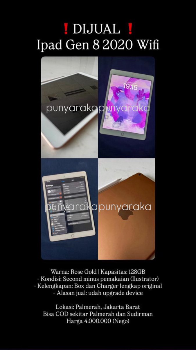 guys aku jual ipad aku ya karena udah upgrade device. boleh dm aja yang mau

#wts 
#wtsipad