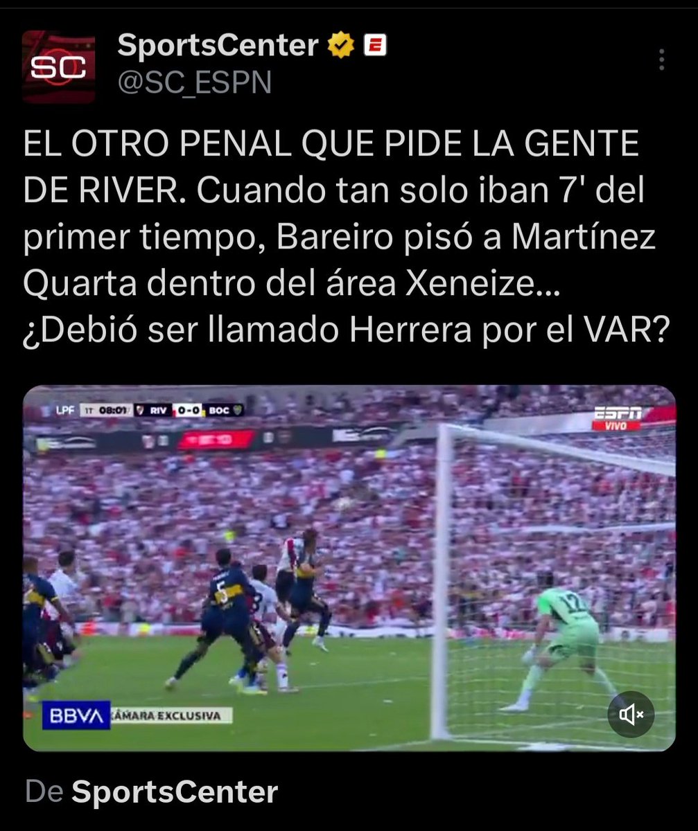 Te doy hasta que ESPN deje de pedir penales en nombre de River