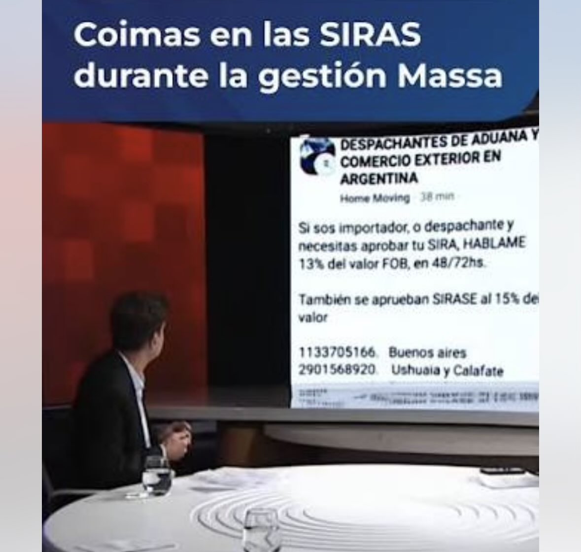 Recién este jueves 3 AÑOS DESPUÉS la justicia comienza a investigar el curro de las SIRAS US$ 3.500 millones en coimas 

Massa la Aduana de Michel y la Secretaria de Comercio Exterior de Tombolini implicados

Lo bueno es que ya llamaron a declarar al que pintó la cocina de Adorni