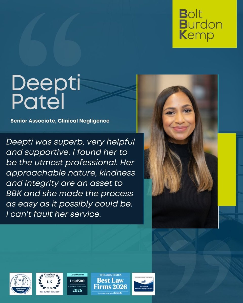 BoltBurdonKemp's tweet image. Join Deepti Patel from our Adult Brain Injury team for a webinar on medical negligence claims after a brain tumour diagnosis, Wed, May 13 at 11am. 

Sign up: tinyurl.com/2hw8sd3j 

#BrainTumour #MedicalNegligenceLaw #BrainInjury 🧠