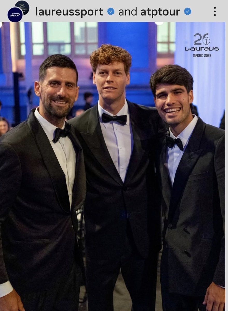 MilicaM84932667's tweet image. @DjokerNole ✨️ @carlosalcaraz ✨️ @janniksin 
@LaureusSport 

#Madrid #Laureus #NoleFam 
📸: @LaureusSport IG