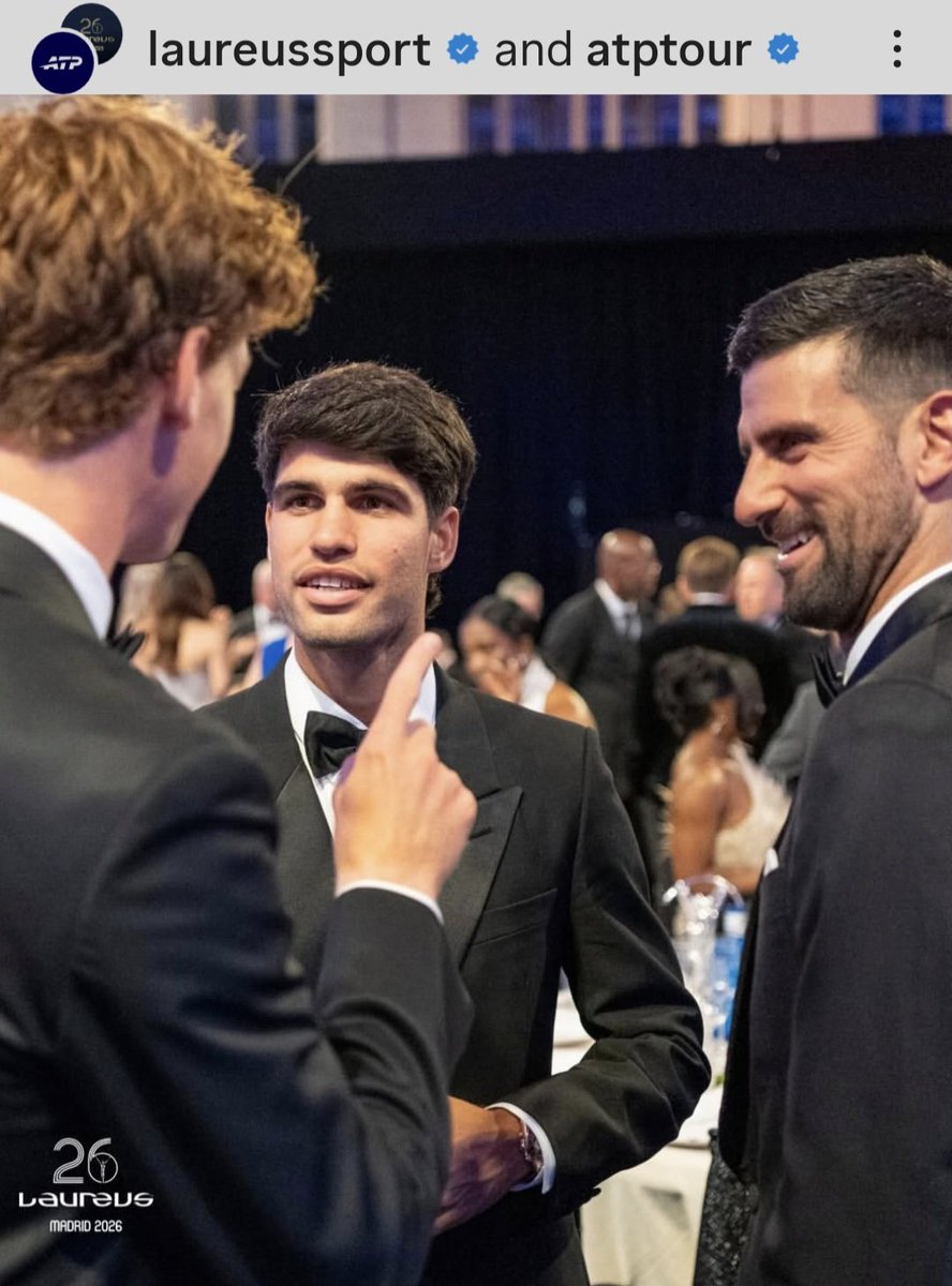 MilicaM84932667's tweet image. @DjokerNole ✨️ @carlosalcaraz ✨️ @janniksin 
@LaureusSport 

#Madrid #Laureus #NoleFam 
📸: @LaureusSport IG