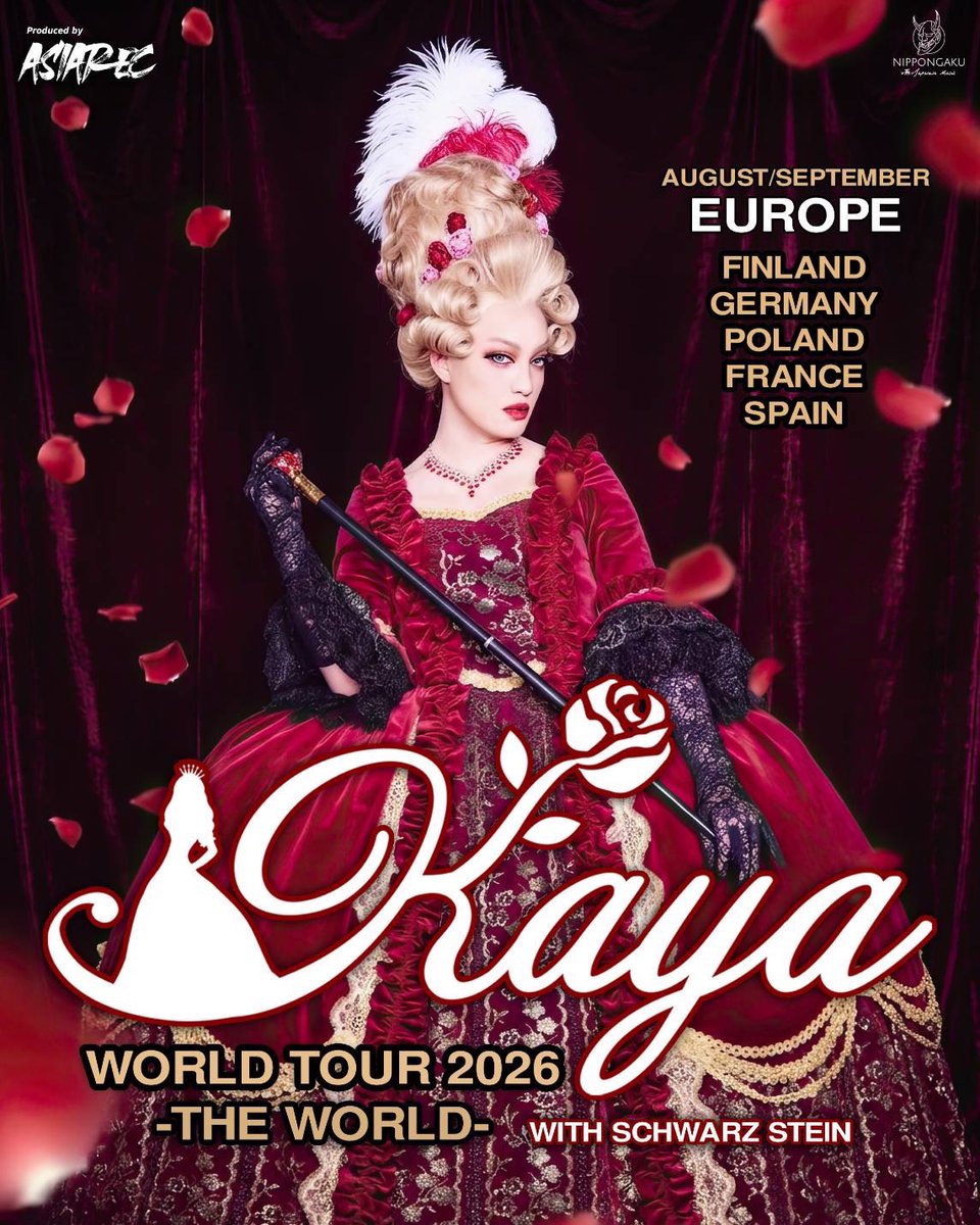 OrientExtremeFR's tweet image. Kaya et Schwartz Stein en concert à Paris le 30 août 2026. + d'infos prochainement

@Kaya_rose @SchwarzStein_SS @Hora824 #Jmusic #Jrock #visualkei #SchwarzStein #Kaya
