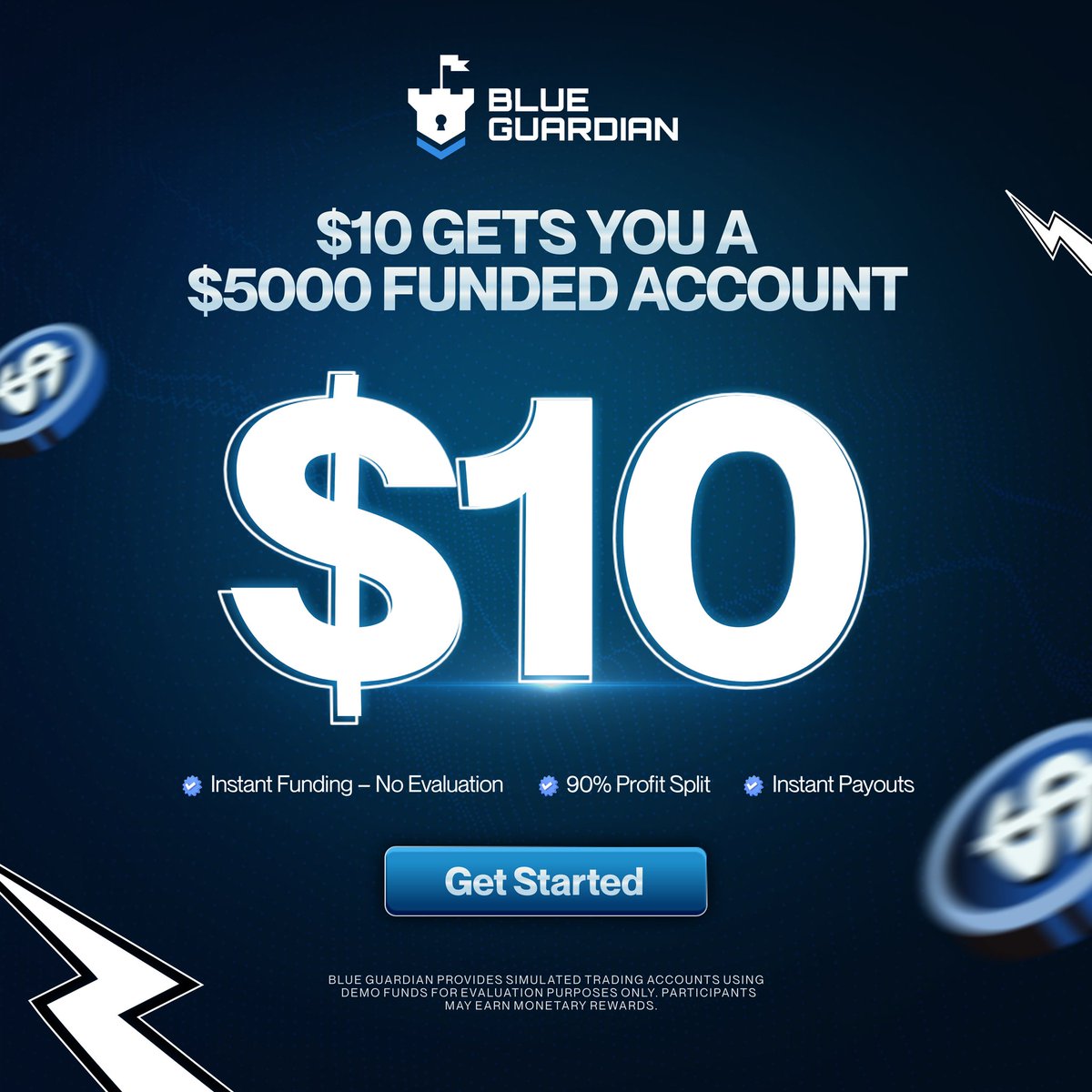 $10 → $5,000 instant funded account only in <a href="/BlueGuardiancom/">Blue Guardian</a>.
No evaluation. 90% profit split.

Start now 👇
blueguardian.com/?afmc=Blaze