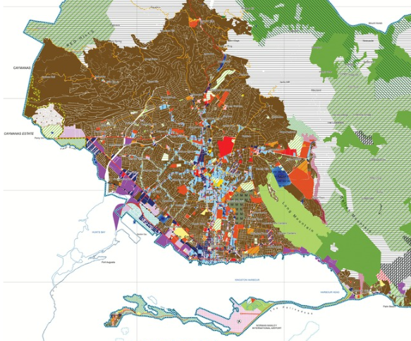 islandcitylab's tweet photo. The Landuse plan in the DOs reveals the problem. The brown is residential, and the colorful area is the activity. Segregated land use means we live on one side of the city and every morning and evening we commute to and from a concentrated core. Widening roads cannot fix this. https://t.co/EoNOOaATQ0