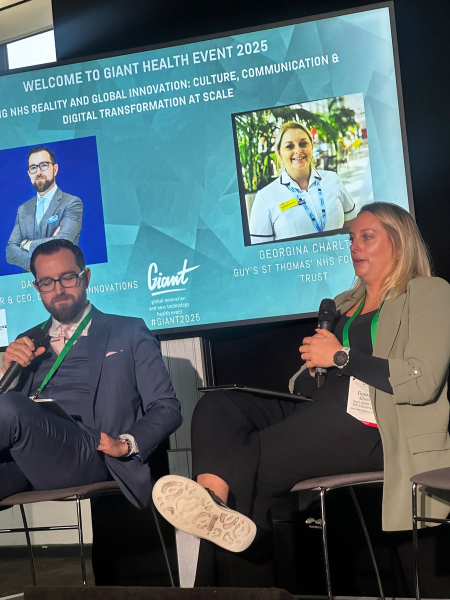 GIANT_health's tweet photo. Thank you for joining us at #GIANT2025 for: Bridging NHS Reality &amp; Global Innovation💻
From #EPR transformation to aligning teams and leveraging #AI,the session explored what it takes to deliver digital change.
Big thanks to @GeorginaC_NHS
Join #GIANT2026🎟️https://t.co/ktT1MDAVe8 https://t.co/f4e9Sm4Cfj