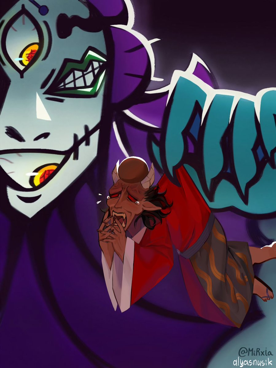 Mirxia_'s tweet image. Gyokko &amp;amp; Hantengu
Collab with @orange_alya 
#DemonSlayer #KNY #art