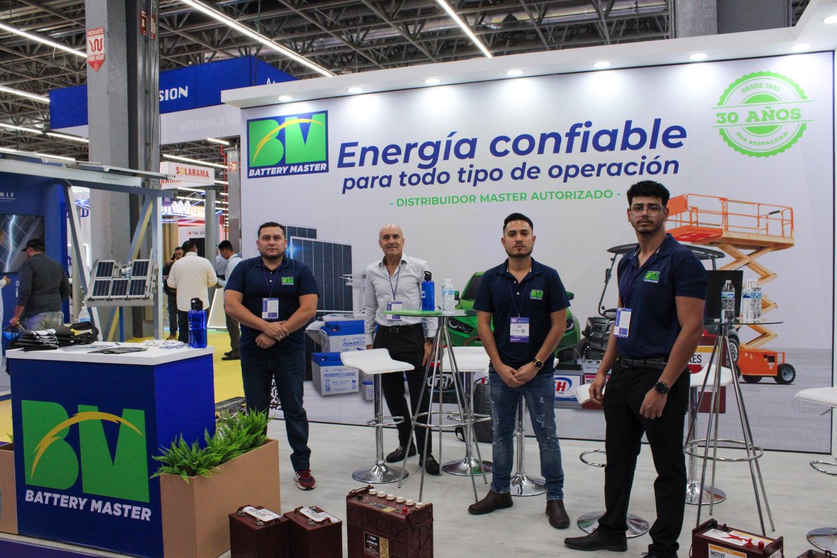 BatteryMasterMX's tweet image. Redefiniendo el futuro de la energía en RE+ México 2026 🚀⚡️. La innovación no se detiene y nosotros tampoco. ¡Battery Master presente en Expo Guadalajara! 🔋🔝

#Networking #REPlus2026 #Renewables #BatteryMaster #BusinessGrowth #EnergyStorage #LiderazgoIndustrial