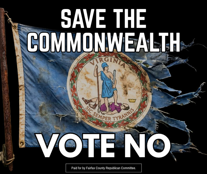 FairfaxGOP's tweet photo. Our commonwealth is worth saving. 

VOTE NO TODAY

➡️ Find your precinct here: https://t.co/Mt5TIbbSvN https://t.co/YSI7E4deCQ