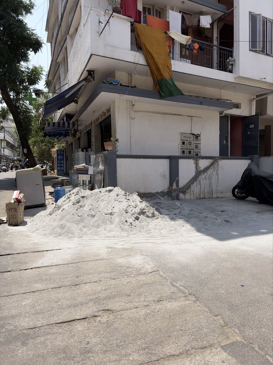 kaush394's tweet photo. Dumping cement in front of my house by BBMP without notice, right over parked bikes, blocking my gate and access. It’s been 4 days and the area is getting worse daily.

Tried raising a complaint on https://t.co/ujtLqgwP50 but the site isn’t working. (Attached photo)

Request immediate action to clear this and restore the area.

Location: Ward 176, BTM 2nd stage
Latitude - 12.9140131
Longitude - 77.6138842
@bbmpcommr @bbmp_official @GBA_office 

#BBMP #NammaBengaluru #Bangalore #CivicIssues