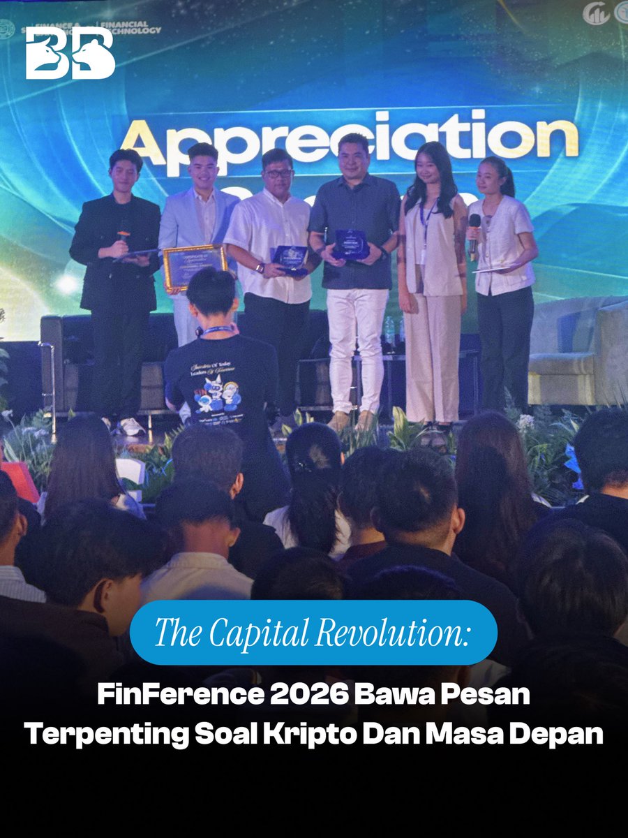 bullandbear_id's tweet image. 🚀 FinFerence 2026: kripto kini jadi bagian inti sistem keuangan global, bukan sekadar spekulasi. 👀 #Crypto #Education #Event #Finference2026