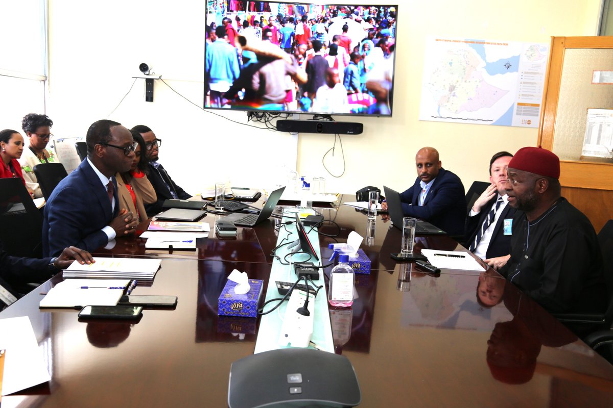 UNFPAEthiopia's tweet photo. Meeting with UN Ethiopia Resident &amp; Humanitarian Coordinator, Mr. Ozonnia Ojielo, to align on adapting to new dev't realities &amp; strengthening #OneUN.
From investment to data-driven planning &amp; private sector engagement, the focus is impact at scale.
#Ethiopia #UNFPA #Development https://t.co/lH1eQJjRKb
