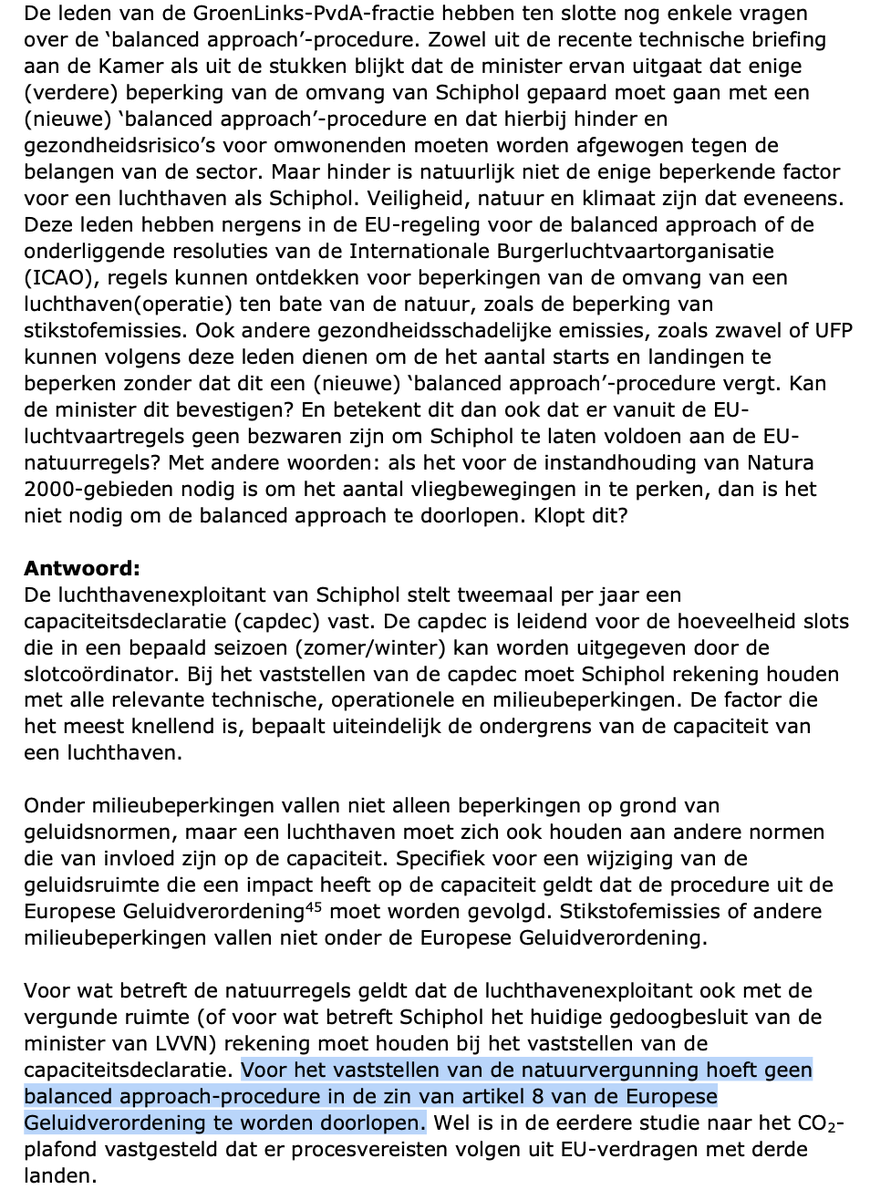 renelukassen's tweet image. N waarom is eigenlijk door LVVN die gedoogbeschikking afgegeven ? Want kennelijk had #schiphol na de vernietiging van de natuurvergunning gesloten kunnen worden zonder n balanced approach procedure te doorlopen. #klm #vragenvragenvragen