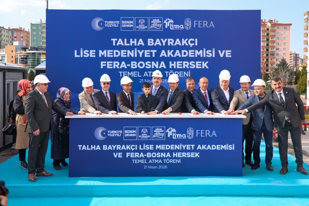 MustafaKavus's tweet photo. Konya Büyükşehir Belediyemiz tarafından Bosna Hersek Mahallesi’nde inşa edilecek olan Talha Bayrakçı Lise Medeniyet Akademisi ve Fera’nın temel atma törenini gerçekleştirdik.

Gençlerimize yönelik böylesine değerli yatırımları şehrimize kazandıran @u_ibrahim_altay başkanımız nezdinde tüm ekibine teşekkür ediyor, bu vesileyle Talha Bayrakçı kardeşimizi bir kez daha rahmetle anıyorum.