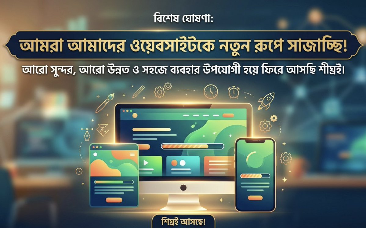 spaceghor24's tweet image. নতুন অভিজ্ঞতা, নতুন সম্ভাবনা! ✨
আপনাদের অনলাইন অভিজ্ঞতাকে আরও সহজ ও আনন্দদায়ক করতে আমরা আমাদের ওয়েবসাইটকে দিচ্ছি সম্পূর্ণ নতুন রূপ। আধুনিক ডিজাইন আর নতুন সব ফিচার নিয়ে আমরা ফিরছি খুব শীঘ্রই।

আমাদের সাথেই থাকুন, নতুন চমক আসছে! 🚀
#WebsiteUnderConstruction #NewLook #ComingSoon