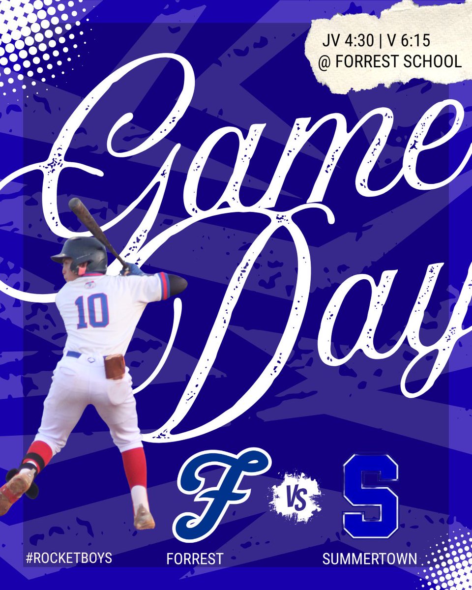 FHS_Rocket_Boys's tweet photo. Forrest Baseball hosts the Summertown Eagles in their final Regular Season district matchup of the year today in Chapel Hill.
JV: 4:30 pm
Varsity: 6:15 pm
📍The Babe (Forrest Baseball Field)
Come out and support the Rockets!
#RocketBoys #ForrestBaseball https://t.co/GuS9xkNvxA