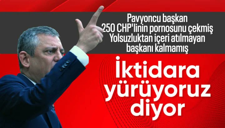 Rumen bir ata sözü derki; "Köpekler istedi diye At'lar ölmez" 
Bir yerel seçim kazandık diye "Bo...uz da boncuk gördünüz, Belediyeleri soyulmuş sogan'a çevirdiniz, "Kusursuz çalışan saat tamire götürülmez."
Seçime Cum.ittifakı karar verir.
<a href="/eczozgurozel/">Özgür Özel</a>
ensonhaber.com/politika/ozgur…