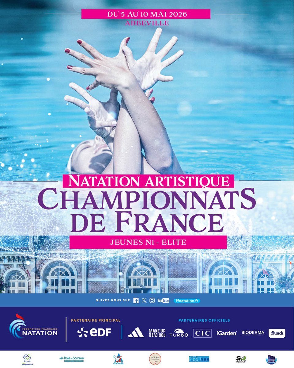 FFNatation's tweet image. Les 𝐜𝐡𝐚𝐦𝐩𝐢𝐨𝐧𝐧𝐚𝐭𝐬 𝐝𝐞 𝐅𝐫𝐚𝐧𝐜𝐞 𝐣𝐞𝐮𝐧𝐞 𝐝𝐞 𝐧𝐚𝐭𝐚𝐭𝐢𝐨𝐧 𝐚𝐫𝐭𝐢𝐬𝐭𝐢𝐪𝐮𝐞 prennent place du 5 au 10 mai à Abbeville ✨

📣Venez encourager les meilleurs athlètes 👉 helloasso.com/associations/l…

🖌️ @agenceteamup 
#natationartistique #compétition #performance