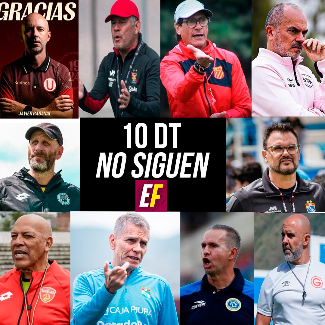 MacedoJeronimo's tweet image. 🚨10 técnicos no siguen en @LFPP_oficial :
Juan Reynoso (Melgar)
Jaime de La Pava (SBA)
Hernán Lisi (Garcilaso)
Ángel Comizzo (AG)
Roberto Mosquera (SPH)
Paulo Autuori (SC)
Carlos Silvestri (Cajamarca)
Miguel Rondelli (Cusco)
Pablo Trobbiani (ADT)
Javier Rabanal (U)
@apresion1