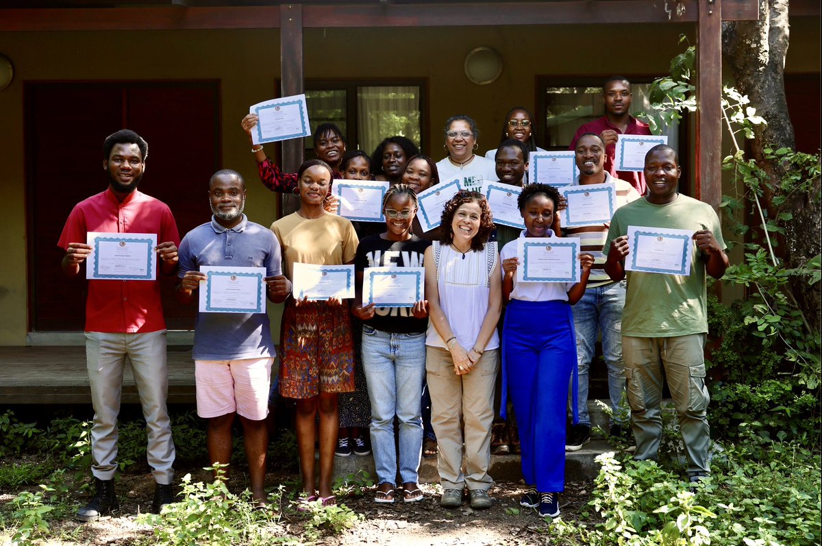 GorongosaPark's tweet photo. Dr. Laura Baraza and Natasha Ribeiro led a 48-hour workshop on Social Ecology, Theory and Culture, and Dimensions of Conservation in March. The workshop took place at Gorongosa National Park and was attended by young people from various regions of Mozambique. https://t.co/LqWzrWFAsq