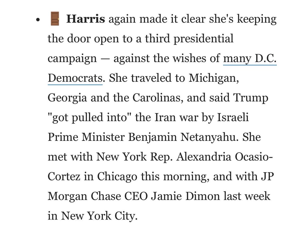 AlexThomp's tweet image. Icymi, 1 nugget from Axios 2028.
Harris recently met with AOC and Jamie Dimon. 
Sign up for it every Sunday. 
axios.com/signup/axios-2…