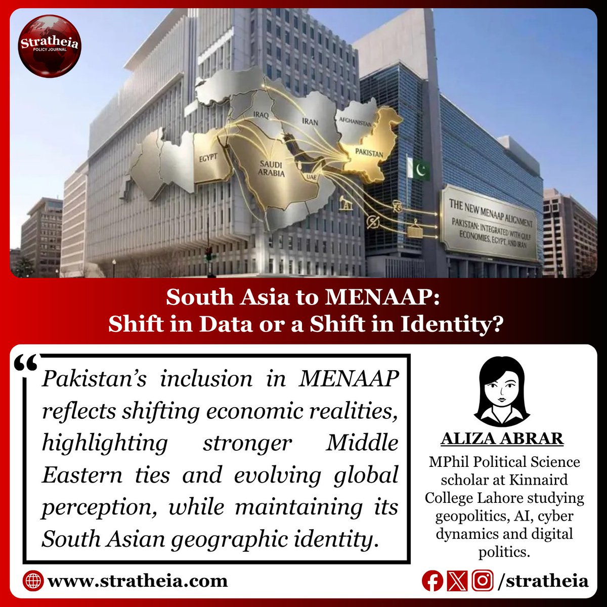 stratheia's tweet photo. Pakistan’s inclusion in MENAAP isn’t about geography—it’s about economics. The world is starting to see Pakistan differently.
#GeoEconomics #Pakistan #MENAAP
Read Full Article: https://t.co/cp592t2KWC https://t.co/uGLP8NCc6V
