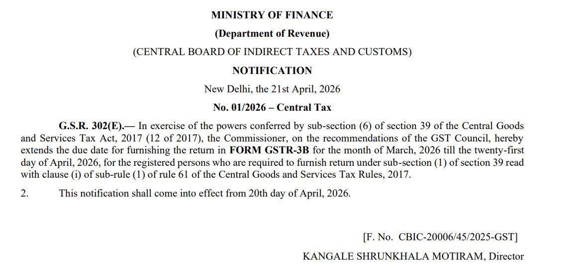 CaAbhishekMehan's tweet image. Deadline extended… because even the system knows it wasn’t ready.

GSTR-3B for March 2026 now gets a little breathing space till 21st April. Taxpayers: 1 | Portal glitches: still undefeated.

File calmly… if the portal allows.

#GST #GSTR3B #TaxUpdate #CBIC #GSTIndia