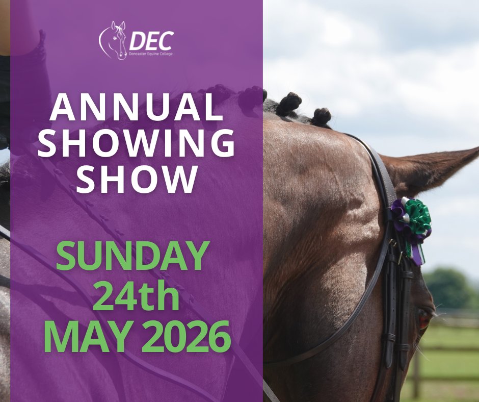 DECDoncaster's tweet image. 🚨 Please note, due to unforeseen circumstances we have had to change the date of our show to Sunday 24th May 2026🚨

📆 Sunday 24th May 2026
🐴 Annual Showing Show 
📍 Doncaster Equine College

Entries are OPEN via the link below!✨
equoevents.co.uk/ViewE.../ViewE…
#competition #horses