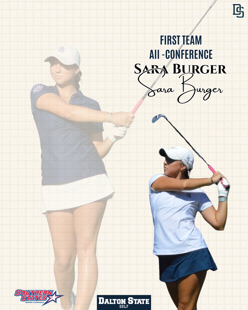 DaltonStateGolf's tweet image. Sara Burger - First Team All-Conference 

#Golf # Roadrunners #BeepBeep