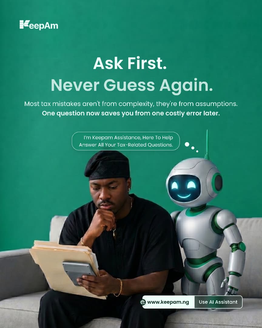 keepamapp's tweet image. Instead of guessing your tax, ask and understand properly. KeepAm makes it easy.

Use keepam.ng

#taxquestions #nigeriantax #freelancers #financialclarity #keepam