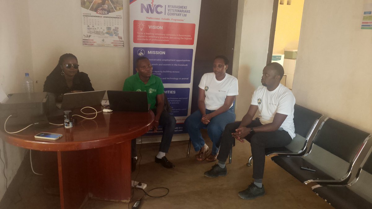 Clinicshangi's tweet photo. Ku wa 21 Mata 2026 ,NVC Ltd na BK Insurance bagiranye ibiganiro bigamije mugutanga ubwishingizi bw'amatungo mu karere ka Nyamasheke,hagamijwe kongera umubare w'amatungo yishingirwa no kurinda aborozi ibihombo. no gushyigikira gahunda ya  Veterinary Sanitary Mandate.@Nyamasheke https://t.co/Ez43MJRmvz