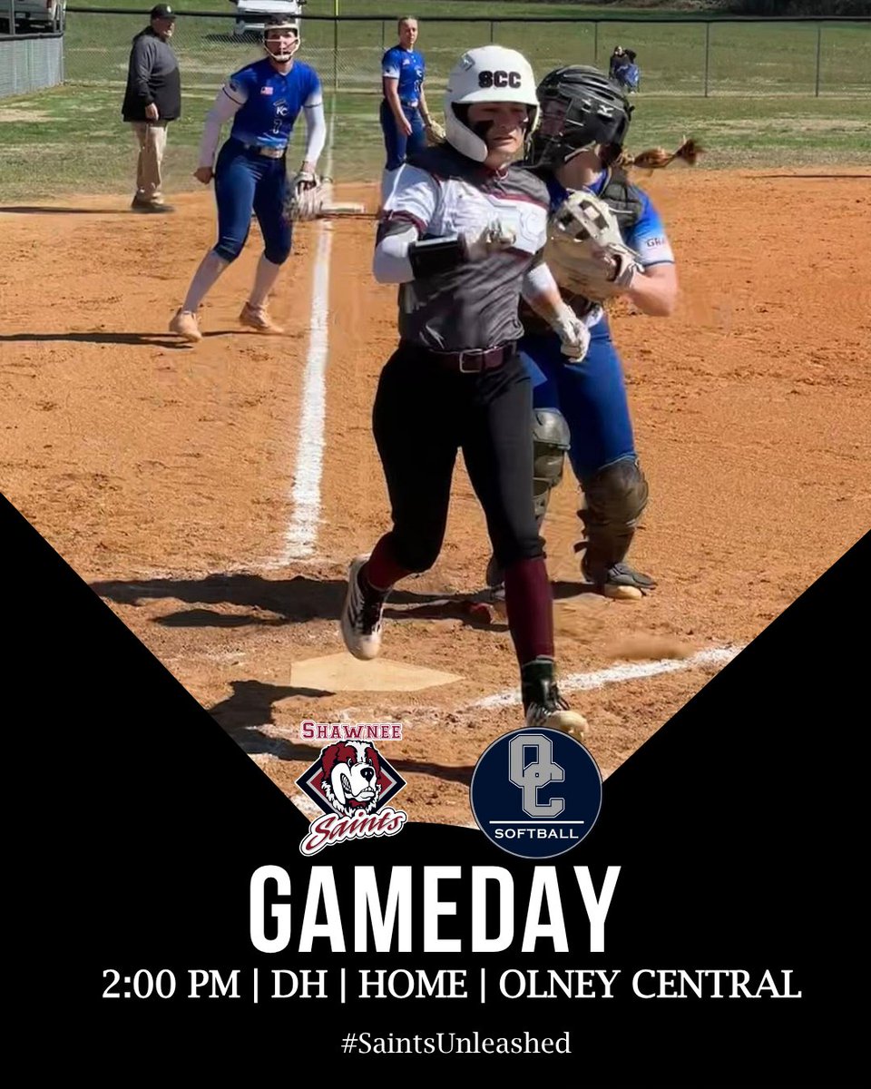 ShawneeCollege's tweet image. YOUR Softball and Baseball Saints are in action today!
The ladies host Olney Central for a doubleheader at 2:00 p.m., and the guys head to Southeastern Illinois College in Harrisburg.

Softball
web.gc.com/teams/EudR2Pi8…

Baseball
web.gc.com/.../2026-sprin…
#SaintsUnleashed #grac