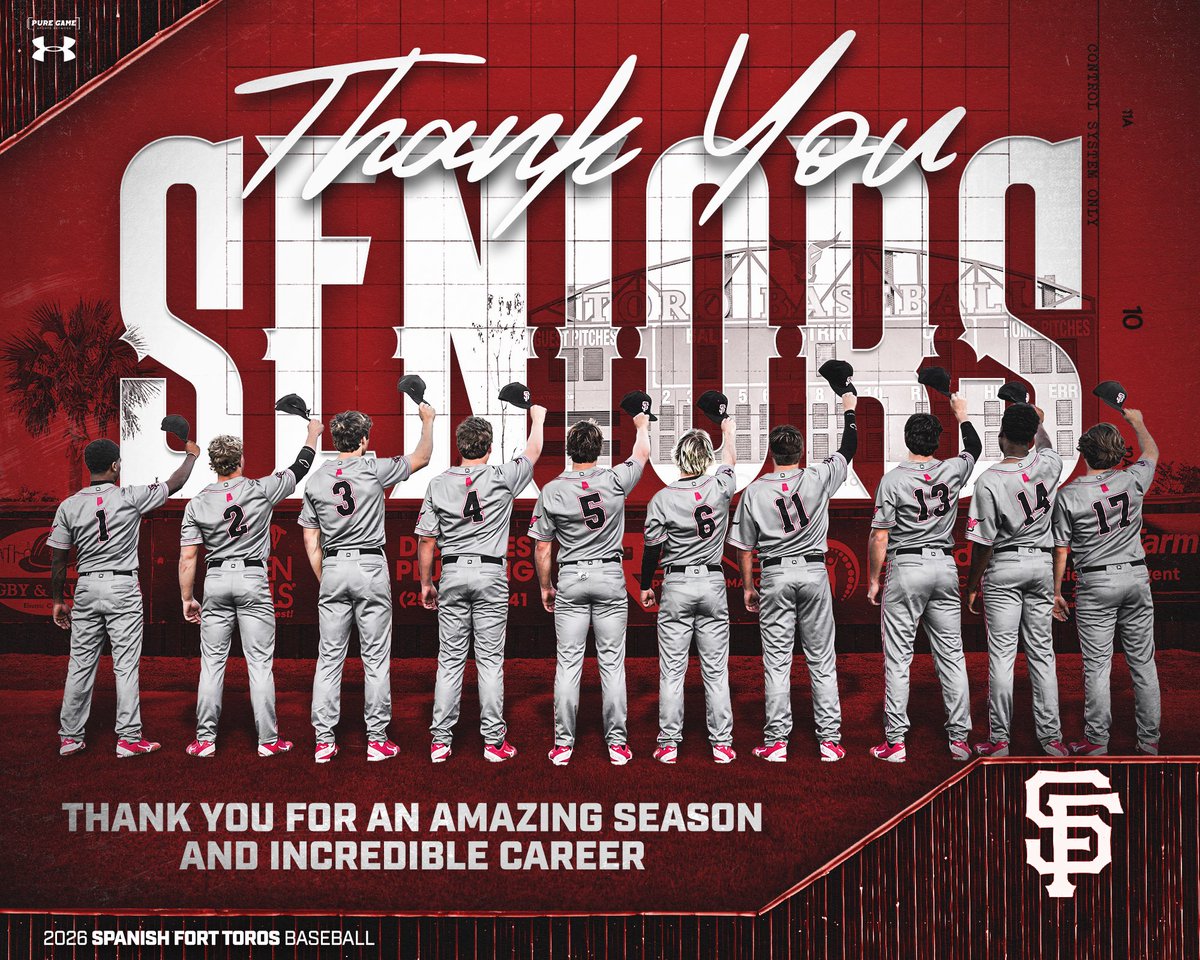 SpanishFortBsbl's tweet photo. Thank you to our Seniors!  You have put your all into this team and no matter where you go, your Toro Family will be cheering you on!  ONCE A TORO ALWAYS A TORO!!!!!!!! https://t.co/qttjqfk5Jo