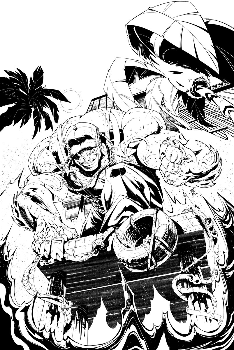 artbyjar's tweet image. Blessed to be working with my old friend, @robsonink  with this one. Here's the finished inks for a cover of his own #comic 'MOBSTER MASH'. Also, check out his #Kickstarter, it's got 9 days left! kickstarter.com/projects/speec…