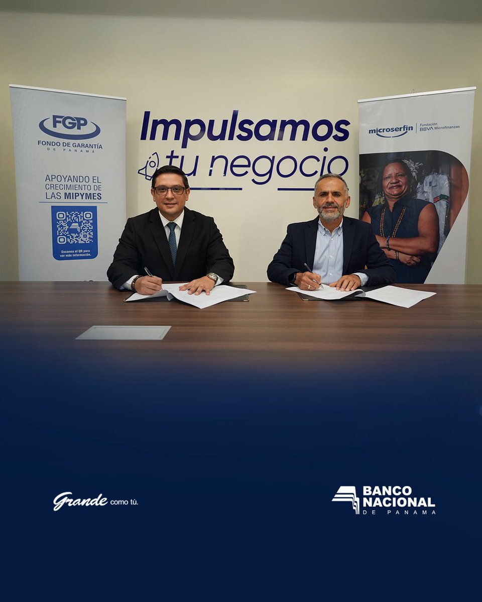 banconalpa's tweet photo. La inclusión de Microserfin al Fondo de Garantías de Panamá, liderado por Banco Nacional de Panamá, representa un paso clave para seguir fortaleciendo el acceso al crédito de miles de emprendedores que mueven la economía del país.
Más aliados, más confianza y posibilidades para quienes apuestan todos los días por crecer.